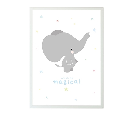 Billede af A Little Lovely Company - Plakat Grå elefant